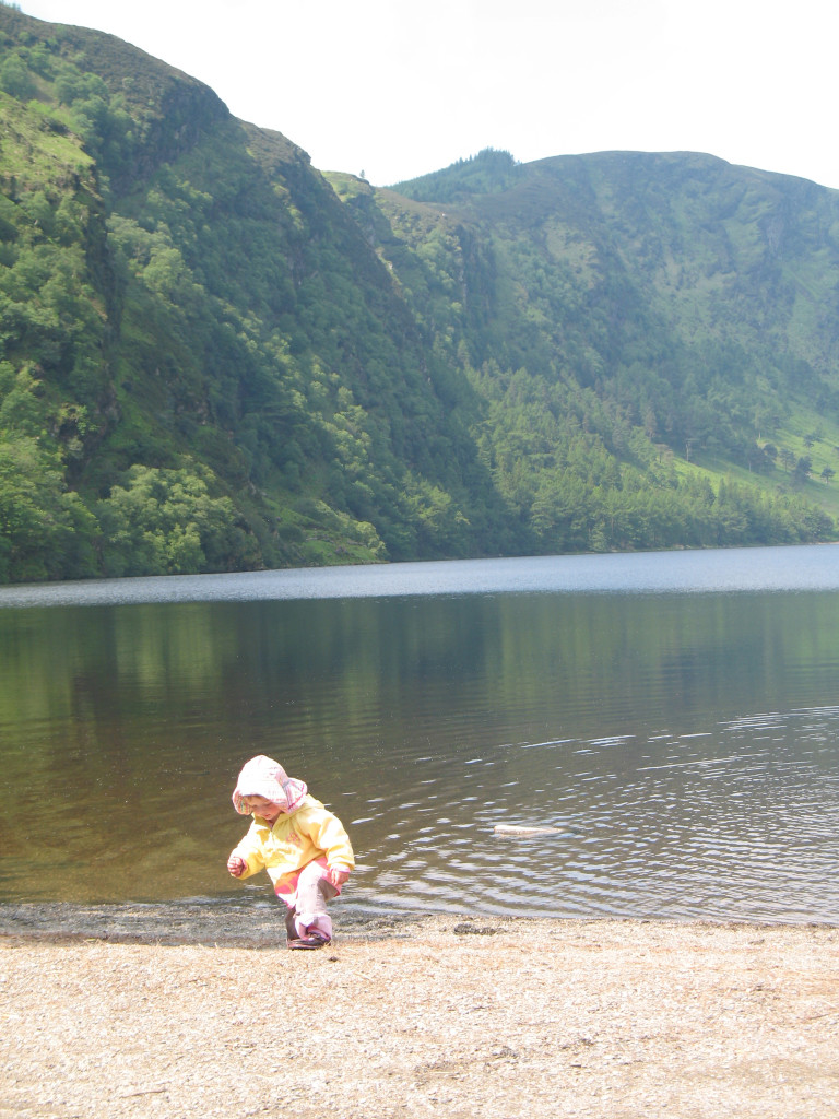 Ireland, baby, child, dog, scenery, outdoors, lake, photography