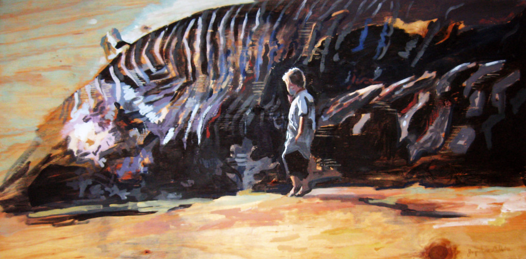 beached whale, whale, little boy, innocence, washed up, ocean, landscape, portrait, environmental, bones