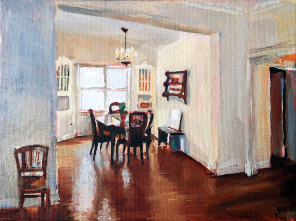interior, oil painting, fine art, dining room, home, house, living room