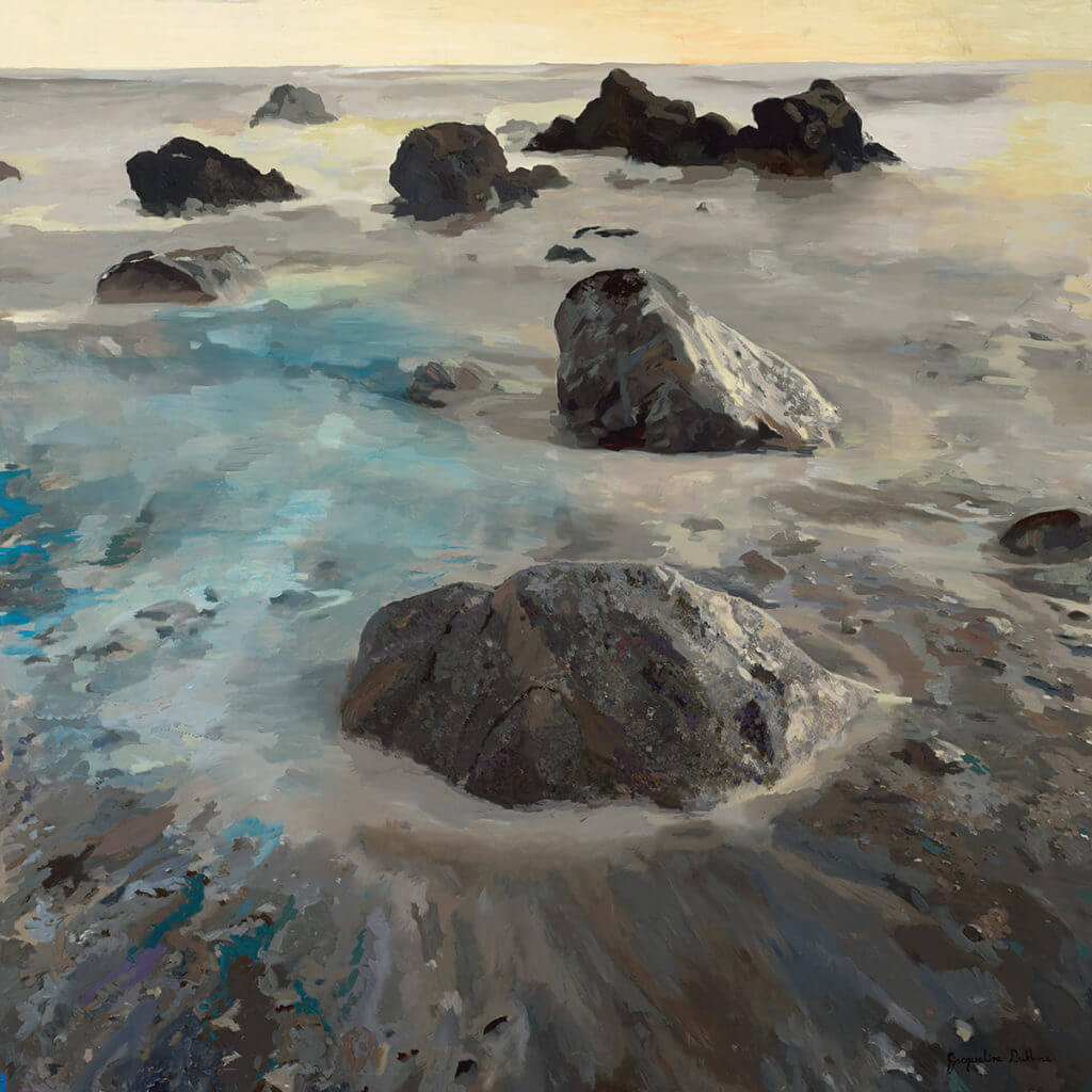 oil, landscape, impressionist, modern art, contemporary art, big sur, islands, ocean, rocks, painting